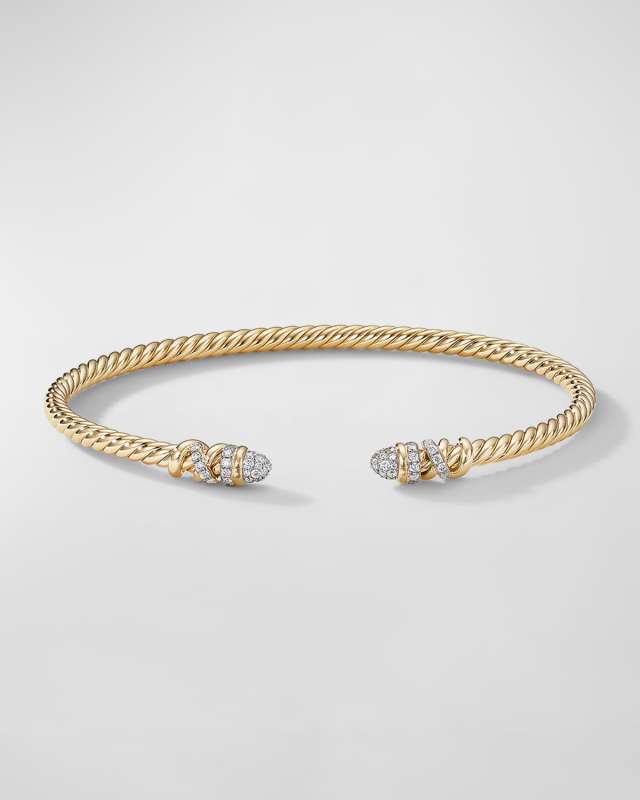 Petite Helena Bracelet with Diamonds in 18K Gold, 3mm, Siz
